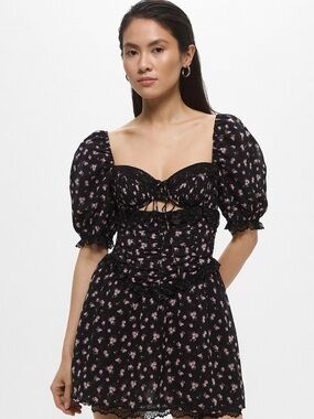 for love and lemons festival rose dress Raspberry Rose Mini Dress Pink